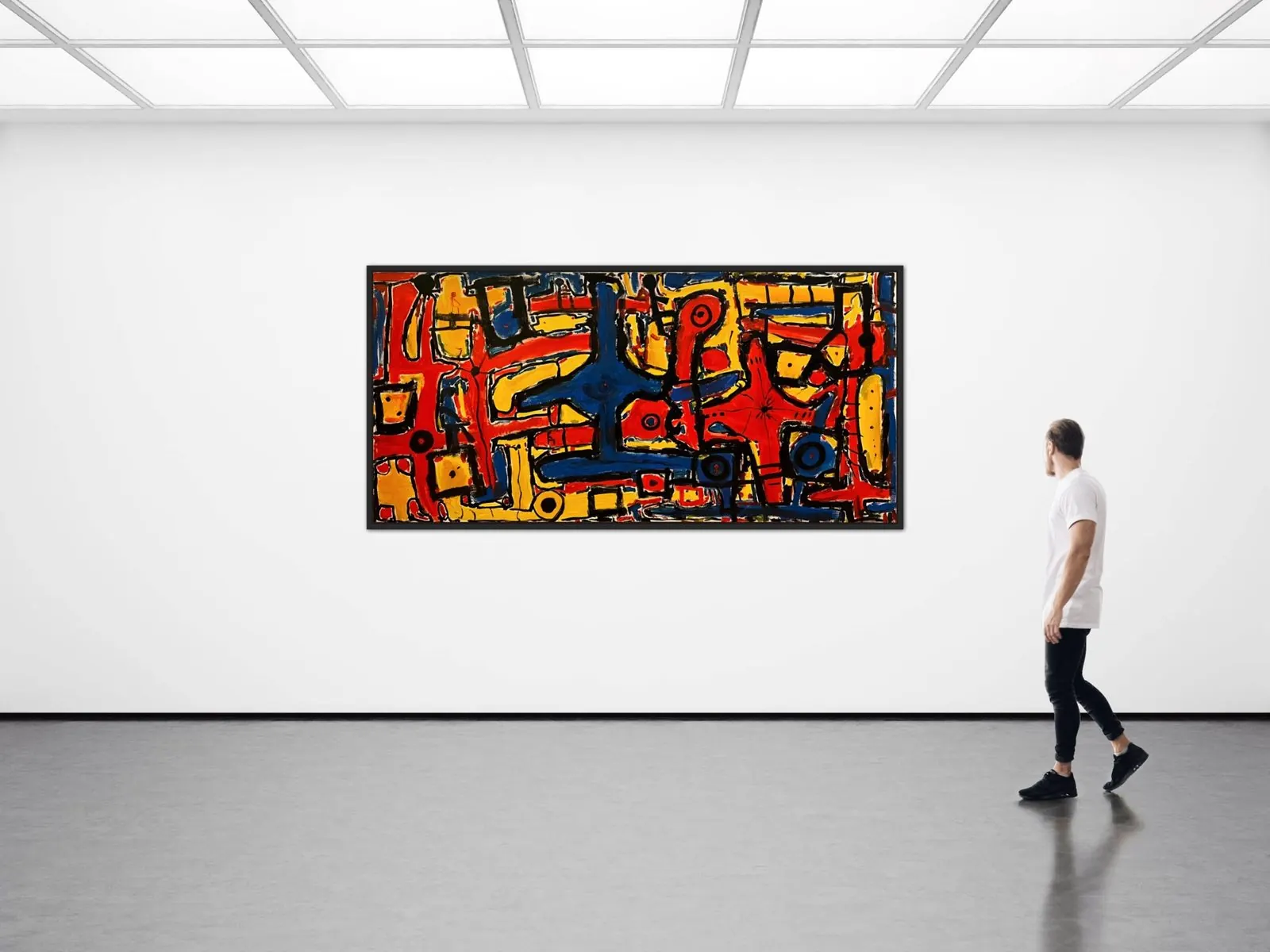 Time Symphony (105 × 200 cm) by Léo Pansard, shown in an interior